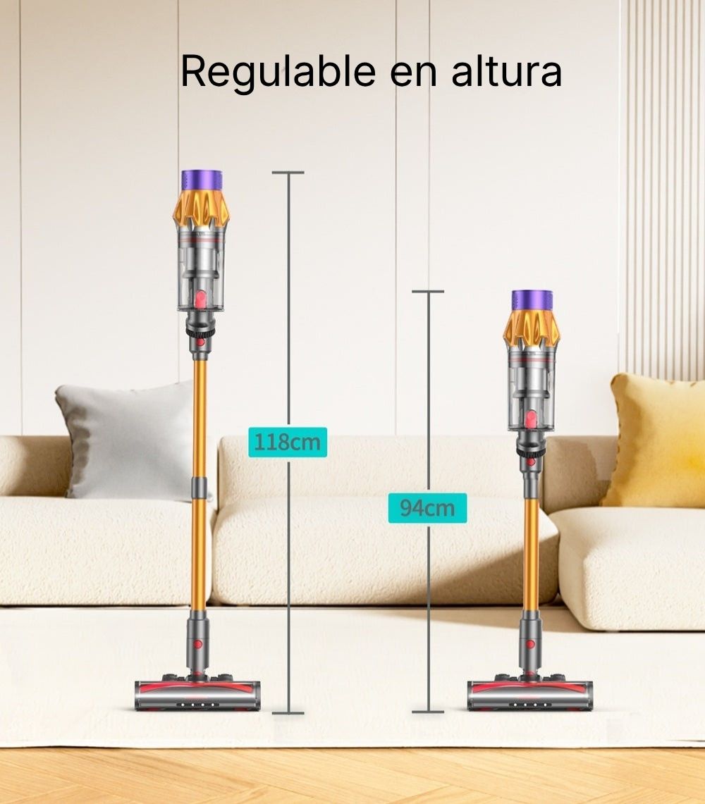 La aspiradora sin cable para mascotas Honiture X7 cuenta con un tubo telescópico que te permite adaptar la altura a tu estatura. Limpieza cómoda para todos.
